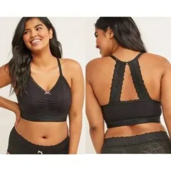 CACIQUE - NW0T- STRETCH LACE BRALETTE  2 PACK 18/20 NAVY & WINE - Picture 1 of 5